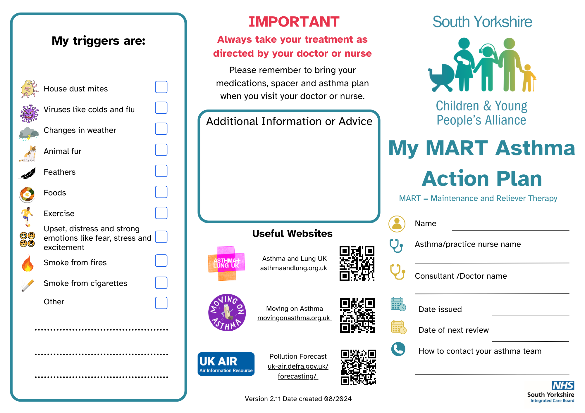 MART Asthma Action Plan