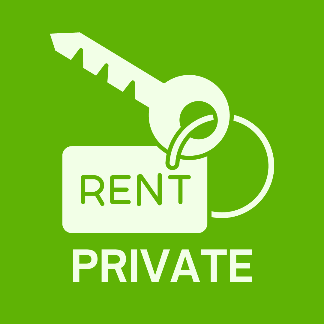 Graphic of keys and Private Tenant